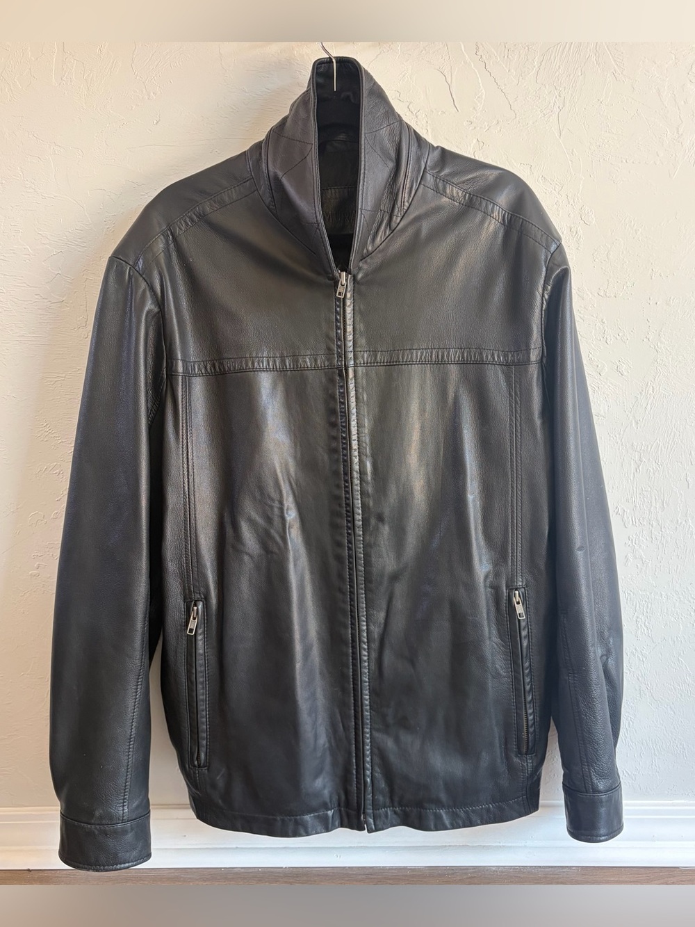 Oversized Black Lambskin Leather Jacket Hailey Bieber Streetwear Vibe XXL